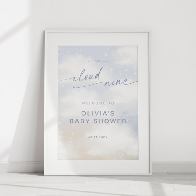 Wir sind auf Cloud 9 Dreamy Clouds Baby Dusche Wil Poster (Von Creator hochgeladen)