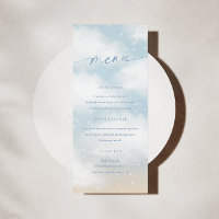 Wir sind auf Cloud 9 Dreamy Clouds Menü Karte Blue