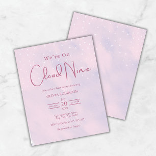 Wir sind auf Cloud 9 Dreamy Pink Baby Shower Einla