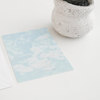 Wir sind auf Cloud Nine Baby Dusche Folieneinladung