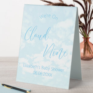 Wir sind auf Cloud Nine Baby Dusche Tischaufsteller