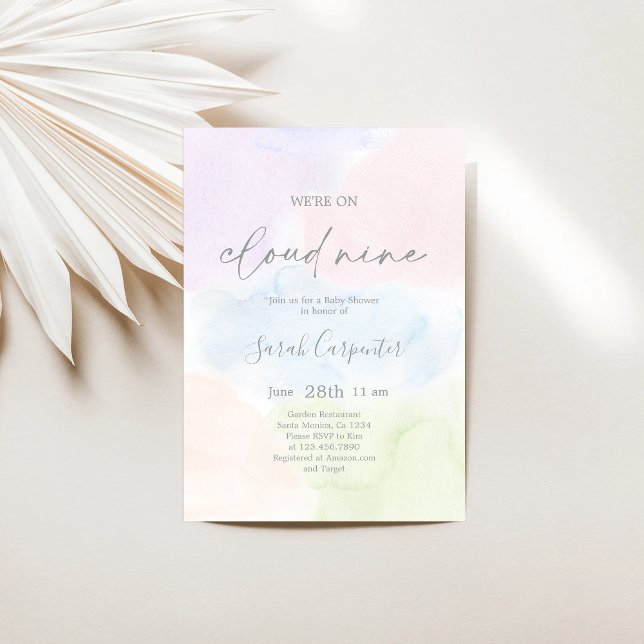 Wir sind auf Cloud Nine Baby Shower Einladung (Von Creator hochgeladen)