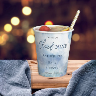 Wir sind auf Cloud Nine Blue Boy Baby Dusche Pappbecher