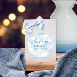 Wir sind auf Cloud Nine Blue Boy Baby Dusche Runder Aufkleber