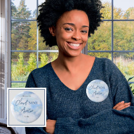 Wir sind auf Cloud Nine Blue Boy Baby Duschtücher  Button