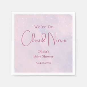 Wir sind auf Cloud Nine Girl Baby Shower Serviette