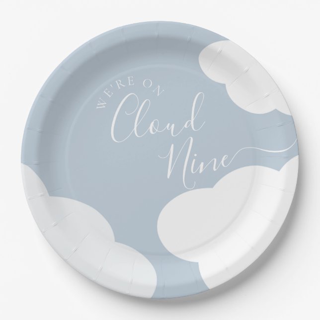 Wir sind auf Cloud Nine Paper Plate Pappteller (Vorderseite)