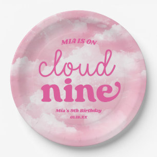 Wir sind auf Cloud Nine Pink 9. Geburtstagsparty Pappteller