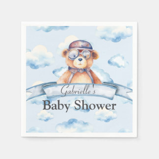 Wir sind auf Cloud Nine Vintag Boy Bear Baby Dusch Serviette