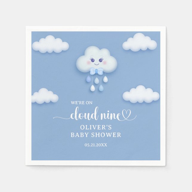 Wir sind auf der Cloud neun niedlichen Flut Cloud  Serviette (Vorderseite)