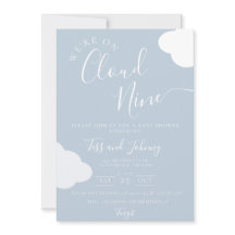 Wir sind auf der Cloud Nine Baby Shower Einladung