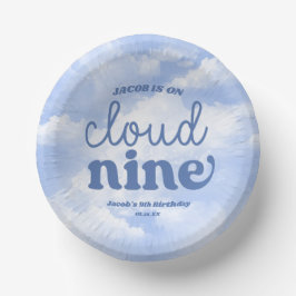 Wir sind auf der Cloud Nine Blue 9. Geburtstagspar Pappteller
