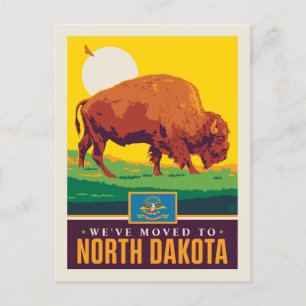 Wir sind auf North Dakota umgezogen Einladungspostkarte
