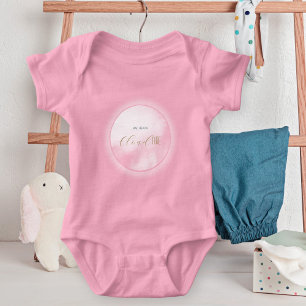 Wir sind auf Wolke 7 Neugeborenes Mädchen Rosa Bab Baby Strampler