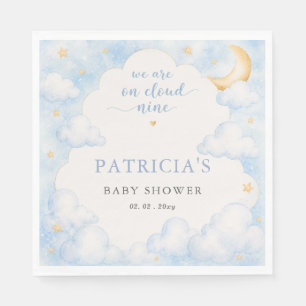 Wir sind auf Wolke Sieben Jungen Baby Shower Serviette
