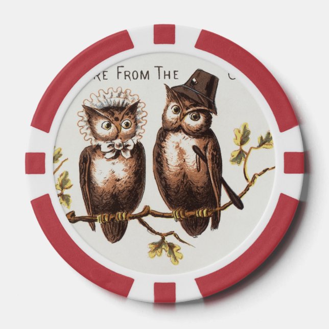 Wir sind aus dem Owl Country: Chromolithograph Art Pokerchips (Vorderseite)