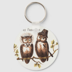 Wir sind aus dem Owl Country: Chromolithograph Art Schlüsselanhänger