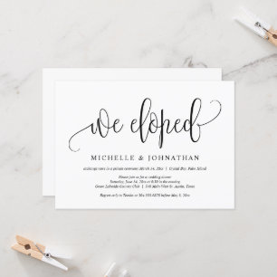 Wir sind ausgerissen, Hochzeitsfeier Einladung