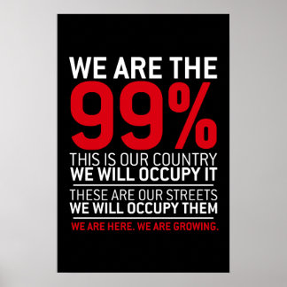 Wir sind das 99% - 99% Occupy Wall Street Poster