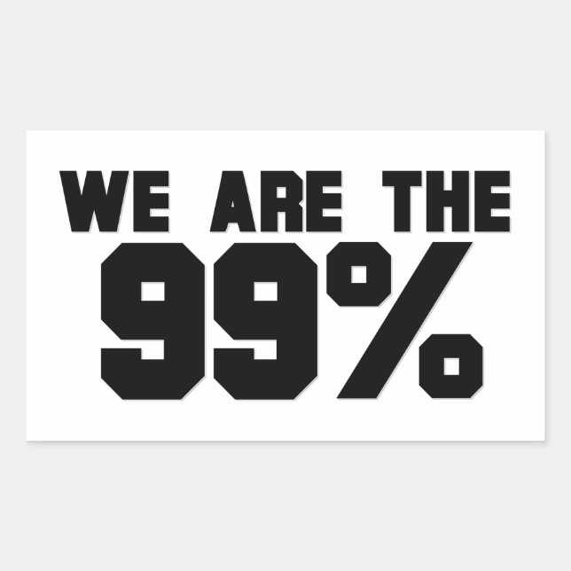 WIR SIND DIE 99 % RECHTECKIGER AUFKLEBER (Vorderseite)