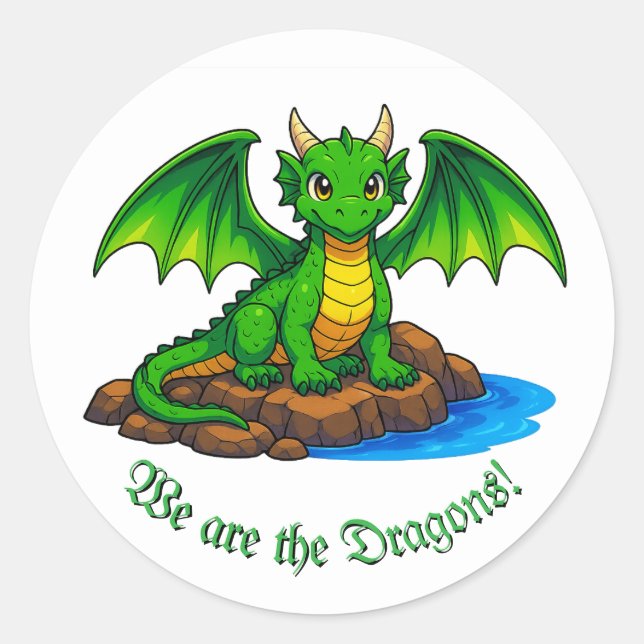 Wir sind die Drachen Runder Aufkleber (Vorderseite)