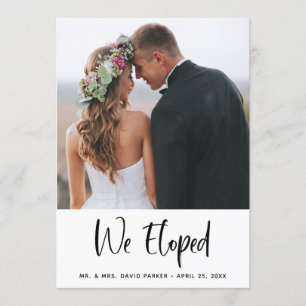 Wir sind durchgebrannt   Foto-Hochzeitsanzeige und Einladung