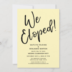 Wir sind durchgebrannt! Gelöste, gelbe Post-Weddin Einladung