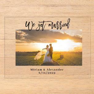 Wir sind durchgebrannt Hochzeitsankündigung Acrylk Acryleinladungen
