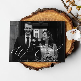 Wir sind durchgebrannt Moderne Schrift Hochzeitsfo Einladung