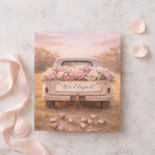 Wir sind durchgebrannt Rustikaler Weißer Vintage-L Postkarte