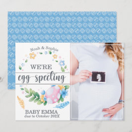 "Wir sind Ei-spinting" Osterpreganzankündigung Feiertagskarte