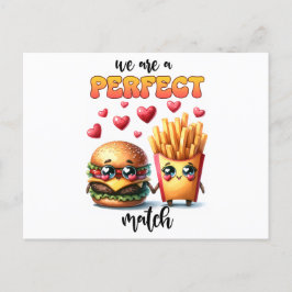 Wir sind ein perfekter Matchburger mit Pommes frit Postkarte