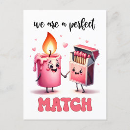 Wir sind ein perfektes Match Funny Punny Valentine Postkarte