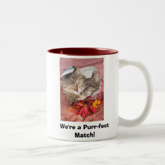 Wir sind ein Schnurren-fect Match! Zweifarbige Tasse