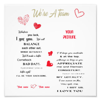 Wir sind ein Team, ein Geschenk zum Hochzeitstag, Fotodruck