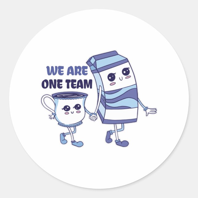 Wir sind ein Team Runder Aufkleber (Vorderseite)