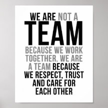 Wir sind ein Team, weil wir Respekt, Vertrauen und