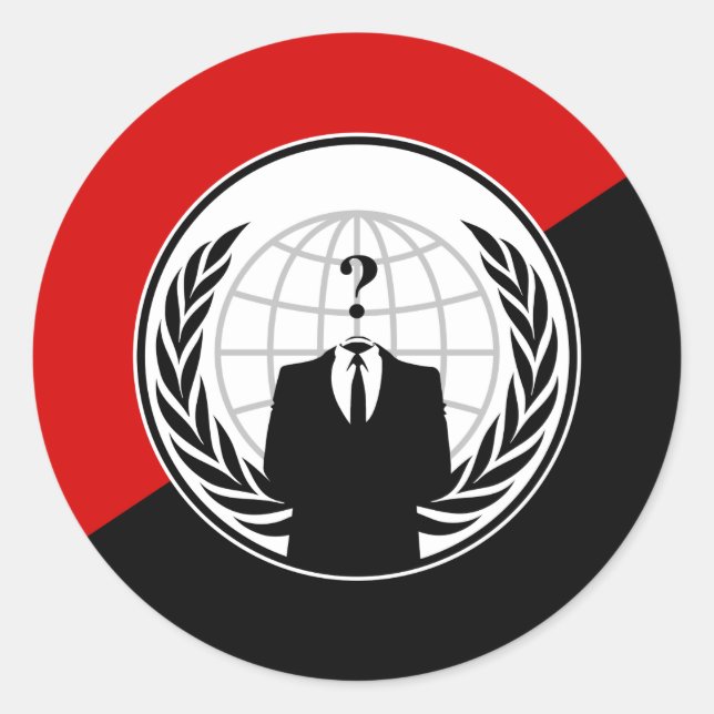Wir sind eine anonyme anarchistische Fahne Runder Aufkleber (Vorderseite)