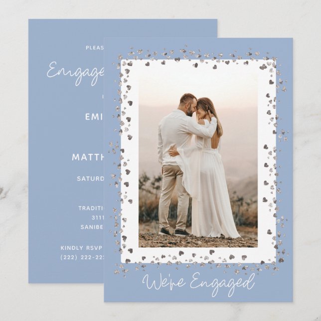 Wir sind eine Verlobte Personalisierte Foto-Engage Einladung (Vorne/Hinten)