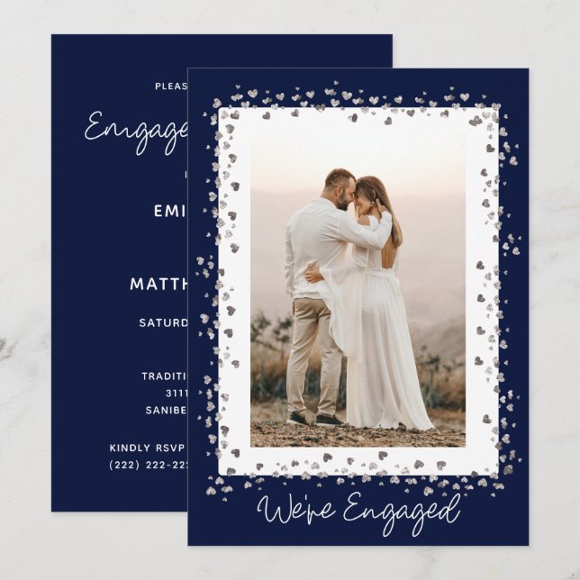 Wir sind eine Verlobte Personalisierte Foto-Engage Einladung (Vorne/Hinten)