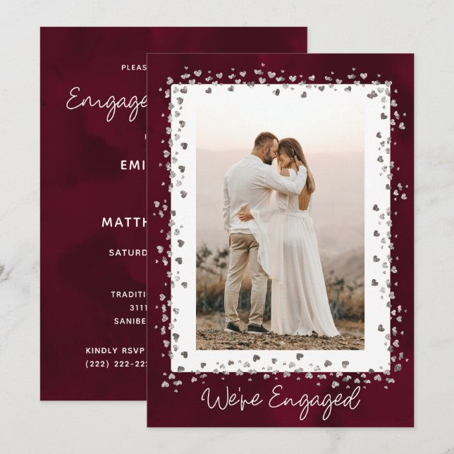 Wir sind eine Verlobte Personalisierte Foto-Engage Einladung (Vorne/Hinten)