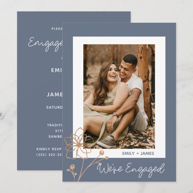 Wir sind eine Verlobte Personalisierte Foto-Engage Einladung (Vorne/Hinten)