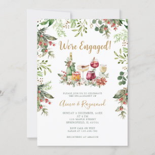 Wir sind eine Verlobte Weihnachts-Cocktail-Engagem Einladung