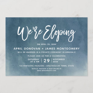 Wir sind Eloping Brush Typografie Hochzeit Einladu Einladung