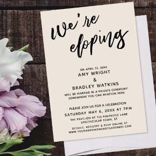 Wir sind Eloping Modern Handwriting Typography Cre Einladung