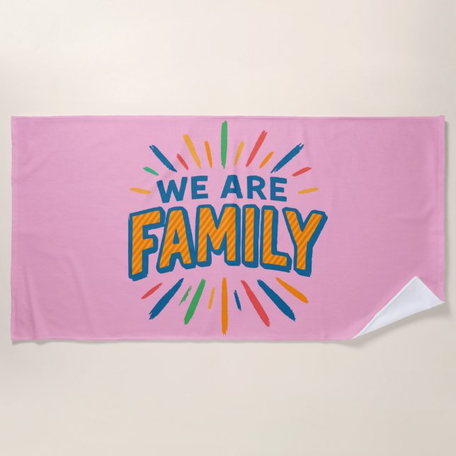 Wir sind Familie 1 Strandtuch (Vorderseite)