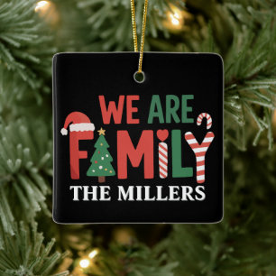 Wir sind Familie Personalisiertes Weihnachten Fami Keramikornament