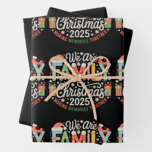 Wir sind Familie Weihnachten 2025 Xmas Urlaub Geschenkpapier Set