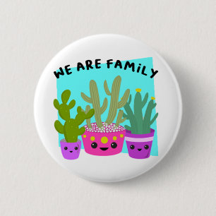 Wir sind Familien-Kaktus-Knopf Button