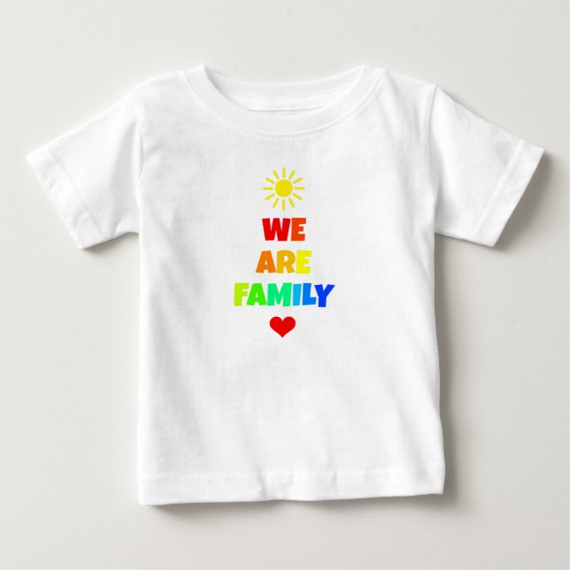 Wir sind Familienerregenbogen-Sonnenschein-Adoptio Baby T-shirt (Vorderseite)